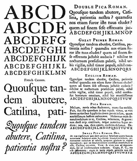 Caslon specimen sheet 